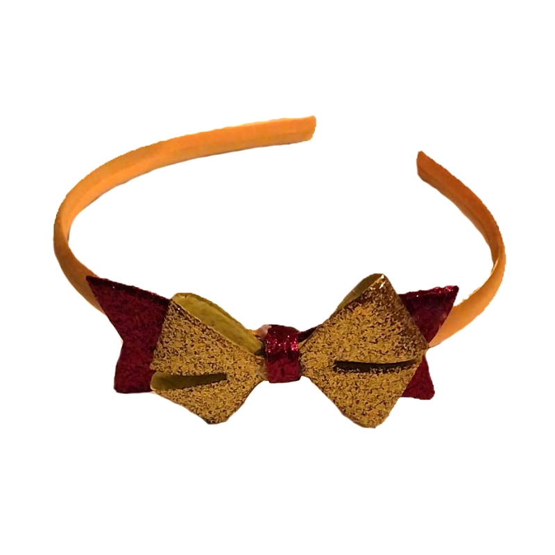 Gold and Purple Sparkle Hair Band with Bow